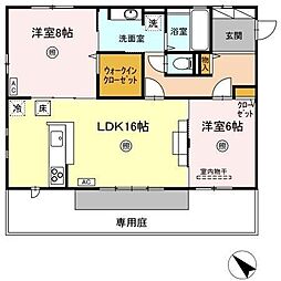 プレジャースクエアー2 2LDKの間取図画像