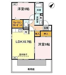 セジュールRONA 2LDKの間取図画像