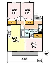 セジュールサバスD 3LDKの間取図画像
