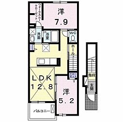 ドリームサイド光2 2LDKの間取図画像