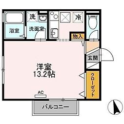 パストラルKA ワンルームの間取図画像