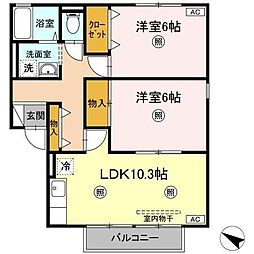 コート・デ・ボナールB 2LDKの間取図画像