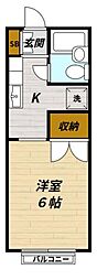 ダイキンコーポ 1Kの間取図画像