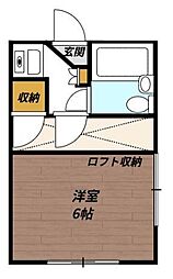 トミー・パレス 1Kの間取図画像