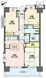 ライオンズマンション本八幡 3LDKの間取図画像