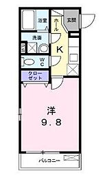 アイビーコート山崎 1Kの間取図画像
