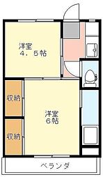 オーランドコート2 2Kの間取図画像
