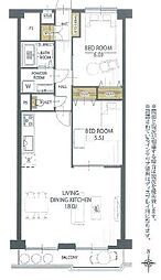 山科ハイツ 2LDKの間取り