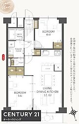 塔南蒔絵ハイツ 2LDKの間取図画像