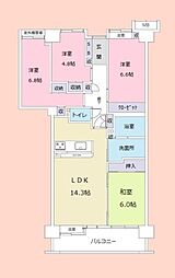 ラミーユ勝田台ハイライズセンターヒル 4LDKの間取図画像
