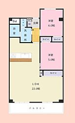 稲毛ファミールハイツ4号棟 2LDKの間取り