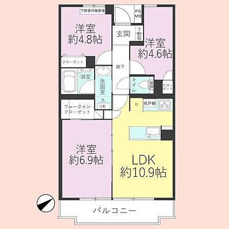 3LDK 間取り