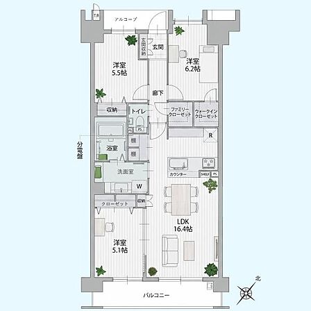 3LDK 間取り