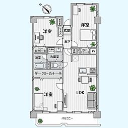 第3稲毛ハイツ28 3LDKの間取図画像