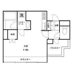 ルネ・ブランシュ横浜海岸通り ワンルームの間取図画像