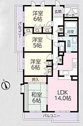 シャレール新座 4LDKの間取図画像