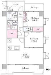 レクセル和光 2LDKの間取図画像