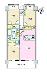サニーコート八王子第4 3LDKの間取図画像