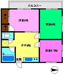 サトーヒルズ 3DKの間取図画像