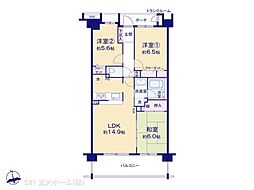 オーベル柏の葉ヒルズ壱番館 3LDKの間取図画像