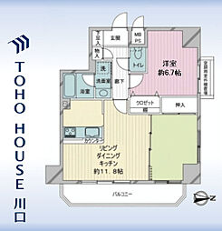 ライオンズプラザ川口第2 2LDKの間取図画像