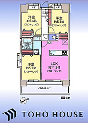 ライオンズマンション春日部シティ 3LDKの間取図画像