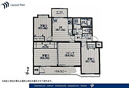 宮前平グリーンハイツ15号棟 3LDKの間取図画像