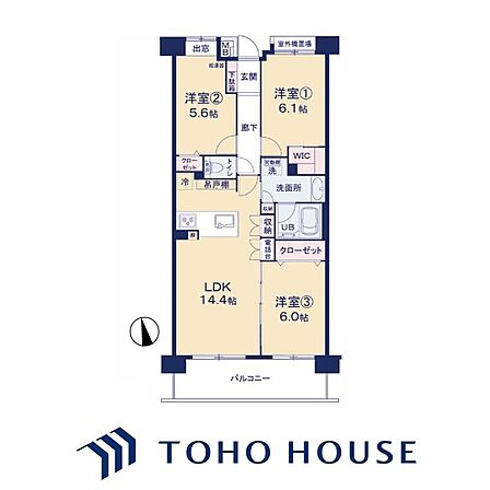 10階建3階部分。3LDK。