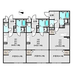 IXO 入谷 1DKの間取図画像