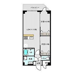 GENOVIA六町 2LDKの間取図画像