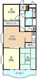 クレール小手指 3DKの間取図画像