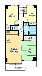 コスモ鶴瀬ステーションスクエア 3LDKの間取図画像