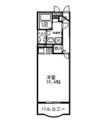 三島ガーデンヒルズANNEX ワンルームの間取図画像