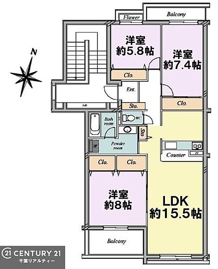 3LDKの魅力的な間取り！LDKはゆったりとした空間で、ご家族との団らん時間が、より一層充実したものになりますね。家族との仲が深まり、自然と笑顔が増えます！