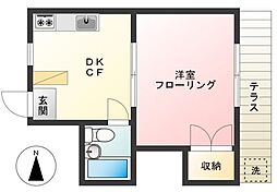 シャトー青木 1DKの間取図画像