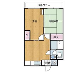 アルファ都賀 2DKの間取図画像
