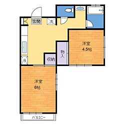 CITY8 2DKの間取図画像