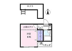 シャロン綾瀬 1Kの間取図画像
