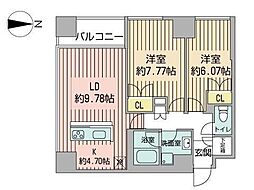 グランカーサ裏参道 2階2LDKの間取り