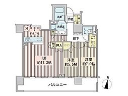 シティタワー札幌 3階2LDKの間取り