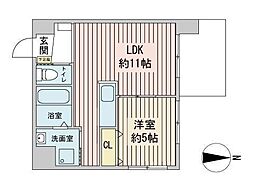 モルティーニ表参道 3階1LDKの間取り