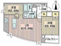 INFINITY22 5階2LDKの間取り