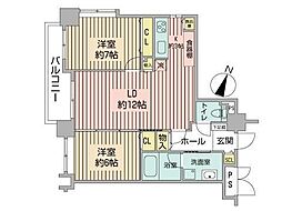 NOVA 知事公館前 3階2LDKの間取り