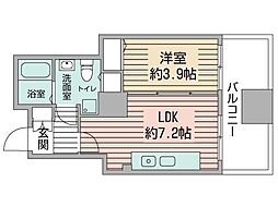 ビッグタワー大通公園 6階1DKの間取り