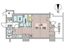 UURコート札幌南三条プレミアタワー 13階ワンルームの間取り