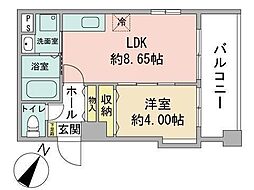 レジデンスカープ札幌 16階1LDKの間取り