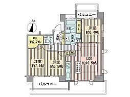 コンフォリア札幌植物園 15階3LDKの間取り