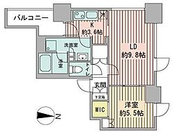 プライムメゾン南2条 1LDKの間取図画像