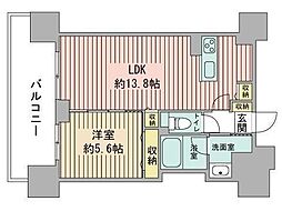 マストライフ南4条 1LDKの間取図画像