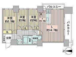 RESIDIA円山北五条 3LDKの間取図画像